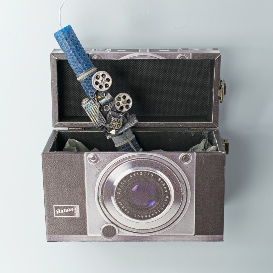 Πασχαλινή Λαμπάδα Δερμάτινο Κουτί Vintage Φωτογραφική